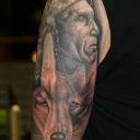 Indianer mit Wolfskopf