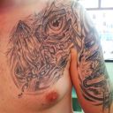 Auge betende Hände Robbys Tattoo