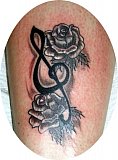 Tattoo Galerie - Motive - Rose Mit Notenschluessel - 
