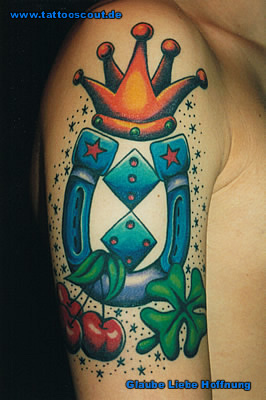 Tattoo Galerie - Motive - Hufeisen - Glaube Liebe Hoffnung