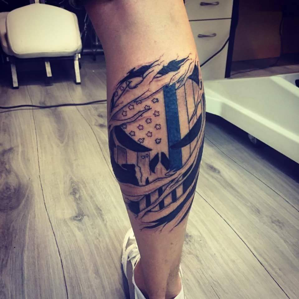 Tattoo Police Polizei Thin Blue Line Tattoomotive Tattoo Police Polizei Thin Blue Line Tattoomotive